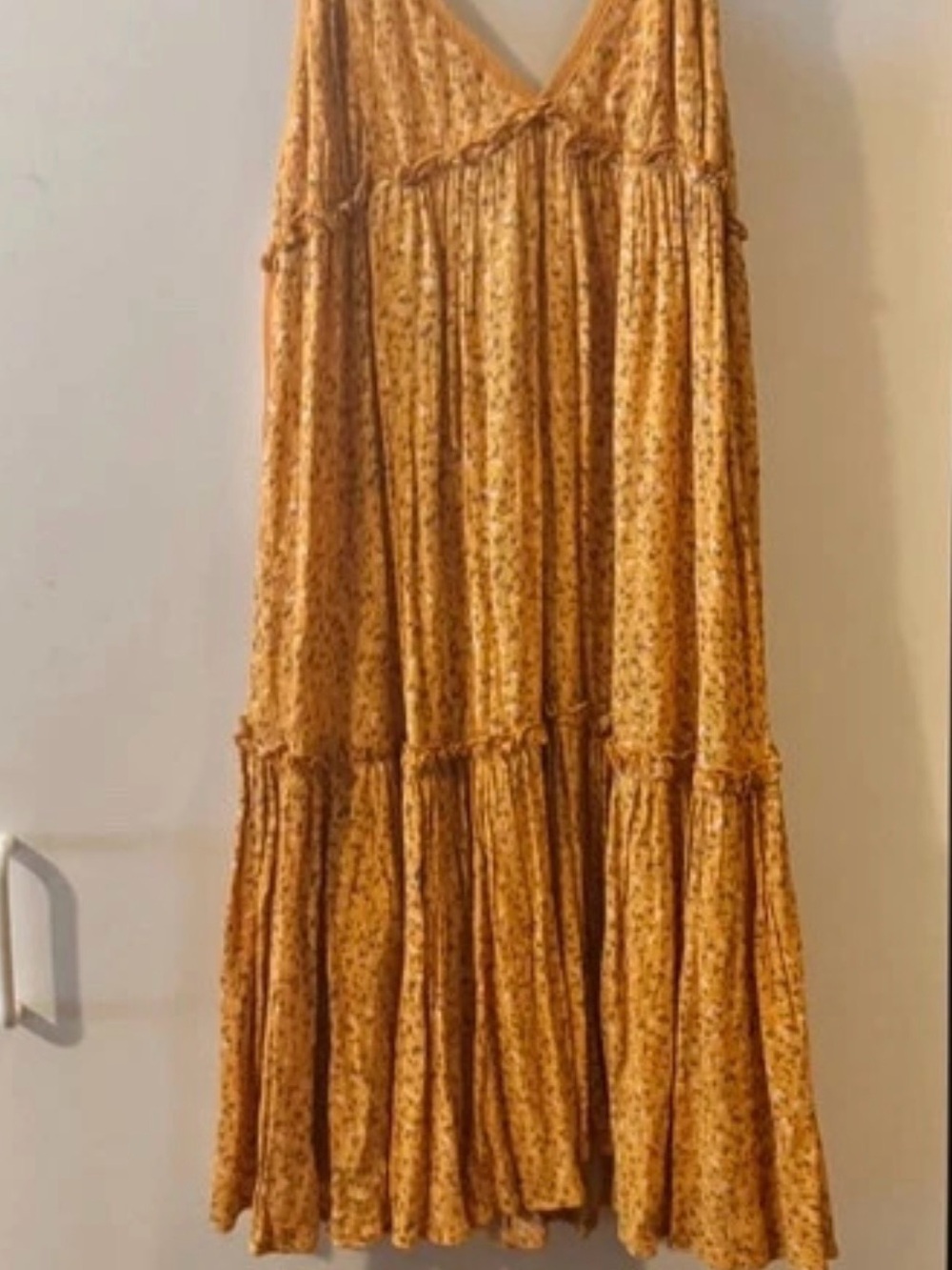 Women's Mustard Floral Tiered